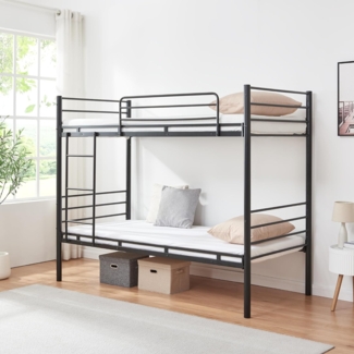 Metall-Etagenbett Bevapis 90x200 cm Schwarz [en. casa]