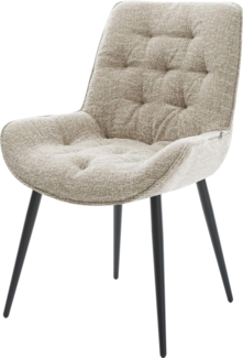 Esszimmerstuhl Taimi-Flex Webstoff Soft Beige 4-Fuß konisch Schwarz