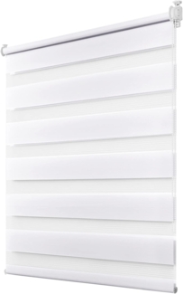 Deswell Doppelrollo Klemmfix ohne Bohren Weiß B75 x H230 cm (Stoffbreite 71cm) Rollos für Fenster ohne Bohren für Fenster mit Lichtdurchlässig & Verdunkelnd/Höhe Stufenlos Verstellbar