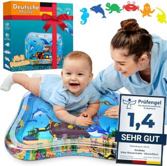 NouBaby® Wassermatte-Baby BPA-frei I Einzigartiges Baby-Spielzeug ab 3, 6 und 9 Monate als Wasser-Spielmatte oder Baby-Wassermatte inkl. Flicken