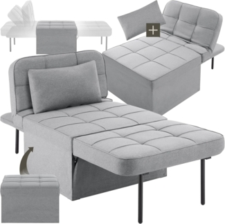 tectake Relaxsessel Schlafhocker, 4 in 1 als Hocker, Sessel, Lounger oder Bett