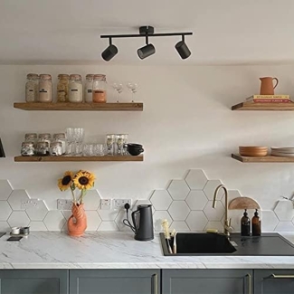 Qazqa LED Aufbaustrahler Jeana, ohne Leuchtmittel, GU10, Schwarz, Modern, Stahl, 3-flammig