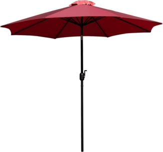 Flash Furniture Kona Roter runder Regenschirm mit 3,8 cm Durchmesser, Aluminiumstange mit Kurbel und Kippfunktion