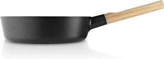 Eva Solo Nordic kitchen Sautierpfanne, Bratpfanne, Pfanne, Sauteuse, Stielsauteuse, Kochen, Kochzubehör, Schwarz, Eiche/Aluminium, Ø 24 cm, 280424