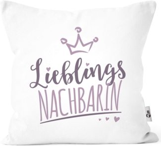 MoonWorks Dekokissen Kissenbezug Kissenhülle Schriftzug Lieblings Kollegin/Nachbarin mit Kronemotiv Geschenk Lieblingsperson Moonworks®