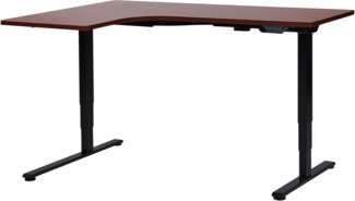 Schreibtisch linksseitig dunkelbraun schwarz 160 x 59 cm elektrisch höhenverstellbar DESTINES