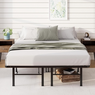 ZINUS 35 cm SmartBase Widerstandsfähiges Lattenrost | Metall-Bettrahmen | Einfache Montage | Stauraum unter dem Bett | 140x200 cm | Schwarz