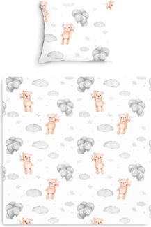 Amilian Babybettwäsche Kinderwagenset - 2tlg. Kinderbettwäsche - 80x80cm + 35x40cm, 100% Baumwolle, 2 teilig, Bettwäscheset für Kinderwagen, Wiege, Babybett - Baby Bettwäsche