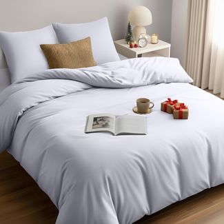 Utopia Bedding Bettwäsche 200x220 Set - Mikrofaser Bettbezug 200x220 cm + 2 Kissenbezüge 80x80 cm - Weiß