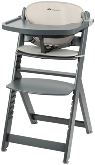 Bebeconfort Hochstuhl Timba - Gray Mist, Mitwachsender Holz Baby Kinderhochstuhl mit Sitzauflage - verstellbar