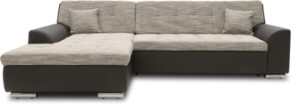DOMO. collection Treviso Ecksofa, Sofa mit Schlaffunktion in L-Form, Polsterecke, grau/schwarz, 267 x 178 x 83 cm