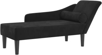 vidaXL Chaiselongue mit Kissen Schwarz Samt