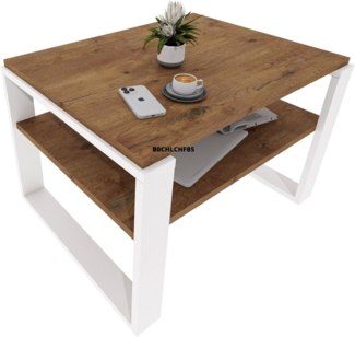 CraftPAK Couchtisch Wohnzimmertisch aus hochwertigem Holz - Couchtisch 54T x 63B x 44H cm