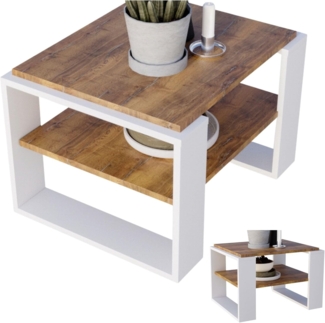 CraftPAK Couchtisch Wohnzimmertisch aus hochwertigem Holz - Couchtisch 54T x 63B x 44H cm