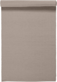 LINUM UNI Dekoratives Tischläufer für Esstisch 45x150 cm, 100% Gerippte Baumwolle, Maschinenwaschbar, Maulwurfbraun