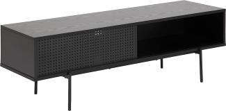 Angus TV Tisch Wohnzimmer TV-Schrank Kommde Sideboard Fernsehtisch schwarz Möbel