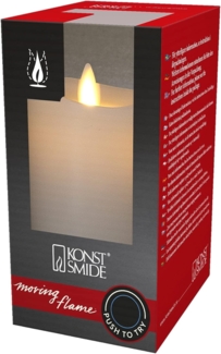 KONSTSMIDE No. 1601-115 LED Echtwachskerze cremeweiss Timer 3D Flamme 14cm
