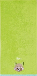 Erwin Müller Badetuch Kinder-Badetuch "Waschbär", (1-St), Walk-Frottier Uni