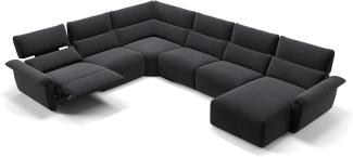 Sofanella Merida Wohnlandschaft Polsterecke Stoffsofa Sofa in Schwarz