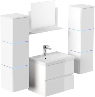 HOME DELUXE Badmöbel Komplettset WANGEROOGE DELUXE XL - Weiß Made in Germany