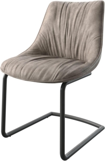Freischwinger Elda-Flex Mikrofaser Taupe Vintage Freischwinger rund Schwarz