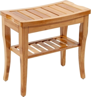 sogesfurniture Bambus Hocker Sitzhocker Duschhocker, Ablage Badhocker, Badezimmer Sitzbank, Mehrzweckhocker, 47. 5 x 26 x 44. 5 cm, KS-HSJ-04-BH