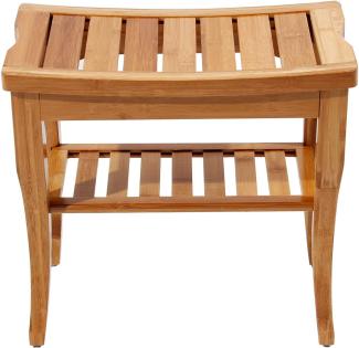 sogesfurniture Bambus Hocker Sitzhocker Duschhocker, Ablage Badhocker, Badezimmer Sitzbank, Mehrzweckhocker, 47. 5x26x44. 5 cm, KS-HSJ-04-BH