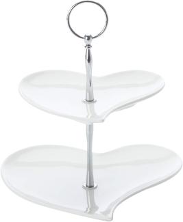 Maxwell & Williams Amore Etagere 2-stöckig, Geschenkbox, Porzellan/Metall, JX57915 / Heart