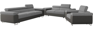 Sofa Set Torezio 3+2+1 mit Einstellbare Kopfstützen (Soft 029 + Lux 05)