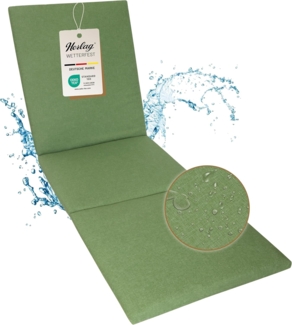 Herlag Liegenauflage Sunny, Auflage für Gartenliege 200 x 60 x 4 cm Wetterfest Bezug Waschbar Oliv