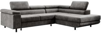 Designer Sofa Costa mit Schlaf und Klappfunktion Grau Rechts