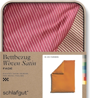 Schlafgut Woven Fade Bettwäsche|Bettbezug einzeln 135x200 cm| yellow-deep-red-mid