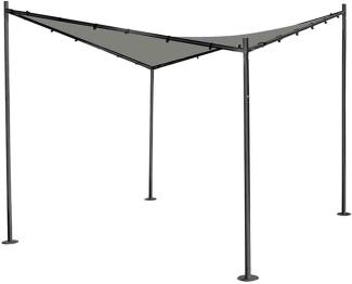 Berlino Pavillon 300x300 cm Gestell aus Stahl, anthrazit, Bezug aus Polyester, 180g/m² in hellgrau