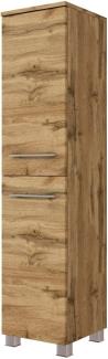 Midischrank LIVORNO BHT 30x130x35 cm wotaneiche Badschrank Badunterschrank Badezimmerschrank Hochschrank