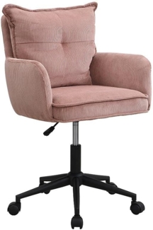 Vente-unique - Bürostuhl höhenverstellbar - Cord - Rosa & Schwarz - BATARU von Pascal Morabito