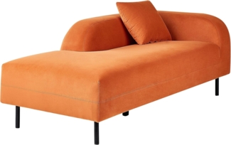 Chaiselongue Samtstoff orange rechtsseitig LE CRAU