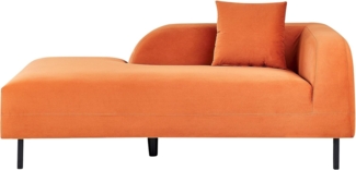 Chaiselongue Samtstoff orange rechtsseitig LE CRAU