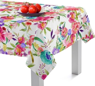 HappyFriday Tischdecke Pink Bloom, Mehrfarbig, 150x150 cm, Bunt