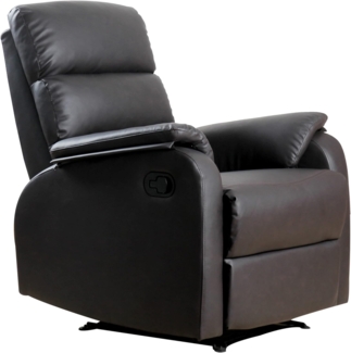 HOMCOM Relaxsessel Liegesessel Winkelschreibtisch mit PU-Ständer (Couch-Sessel, 1-St, Fernsehsessel), Kunstleder Stahl Braun 75 x 92 x 99 cm