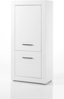 Highboard Carrara in Hochglanz weiß 65 x 142 cm