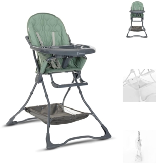 Lorelli Kinderhochstuhl Bonbon Bechervertiefung, klappbar, doppelter Tisch, Korb hellgrün