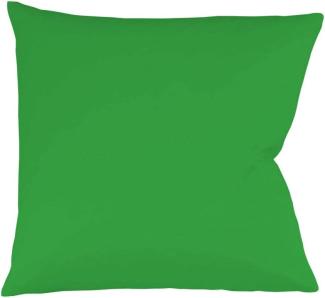 Fleuresse Mako-Satin Kissenbezug Bezug 80x80 cm uni mit RV 7048 grasgrün