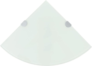 vidaXL Eckregale 2 Stk. mit verchromten Halterungen Glas Weiß 35x35 cm 3051599