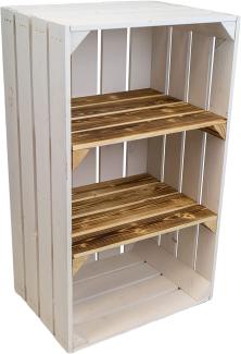 Kistenkolli Altes Land Schuhregal mit Sitzbank aus Obstkisten Schuhablage Schuhkommode Schuhbank aus Holz