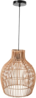 VIVANNO Hängeleuchte Rattan PLAFON Rund - Beige, ohne Leuchtmittel, 30x35 cm