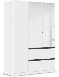 rauch Kleiderschrank, Drehtürenschrank COSTA, 3-türig, 2 Spiegeltüren, 2 Schubkästen, push-to-open, Alpinweiß, 136 x 197 x 54 cm