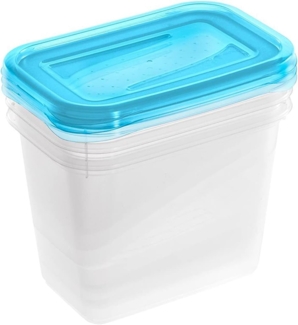 keeeper Frischhaltedosenset 3-teilig, 3x1 l, 15,5 x 10,5 x 11,5 cm, Fredo Fresh, Blau Transparent