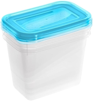 keeeper Frischhaltedosenset 3-teilig, 3x1 l, 15,5 x 10,5 x 11,5 cm, Fredo Fresh, Blau Transparent