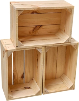 Holzkiste Dekokiste Box 30x20x15 cm 3er SET Natur