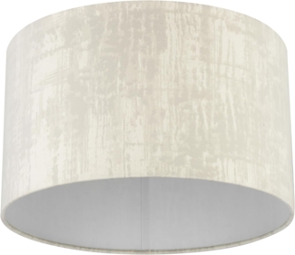 REV Lampenschirm rund im Vintage-Look aus hochwertiger Baumwolle Durchmesser 42cm - Ersatzlampenschirm für Hängelampe & Stehlampe, E27 Fassung, arktisweiß